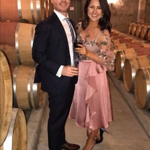 Zara pink satin skirt